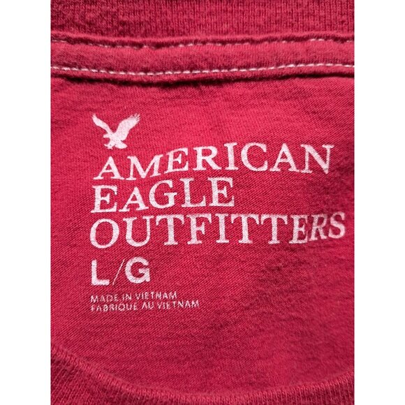 American Eagle Outfitters Red AE-7 Graphic Tee Shirt Size L/G Cotton - Picture 2 of 7